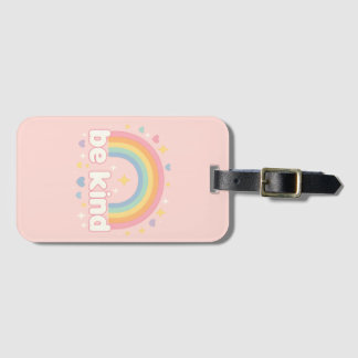 Étiquette À Bagage Soyez Gentil – Positivité Pastel Arc-en-ciel