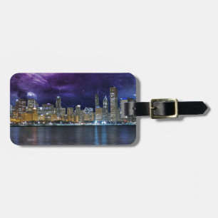 Étiquette À Bagage Spacey Chicago Skyline