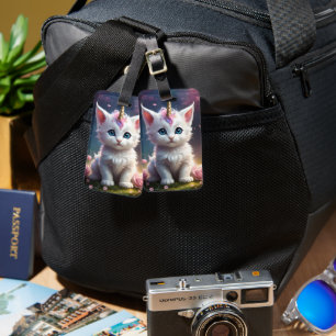 Étiquette À Bagage "Sparkle Paws : Le Kitten Licorne Enchanteur"