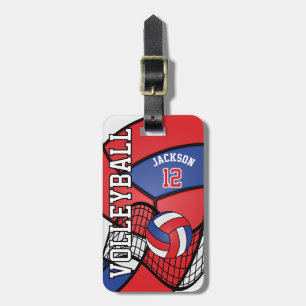 Étiquette À Bagage Sport Volleyball 🏐 - Rouge, Blanc et Bleu