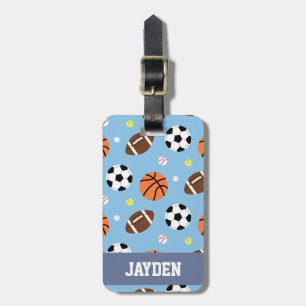 Étiquette À Bagage Sports de boules - motif orienté pour des garçons