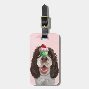 Étiquette À Bagage Springer Spaniel avec Cupcake 2