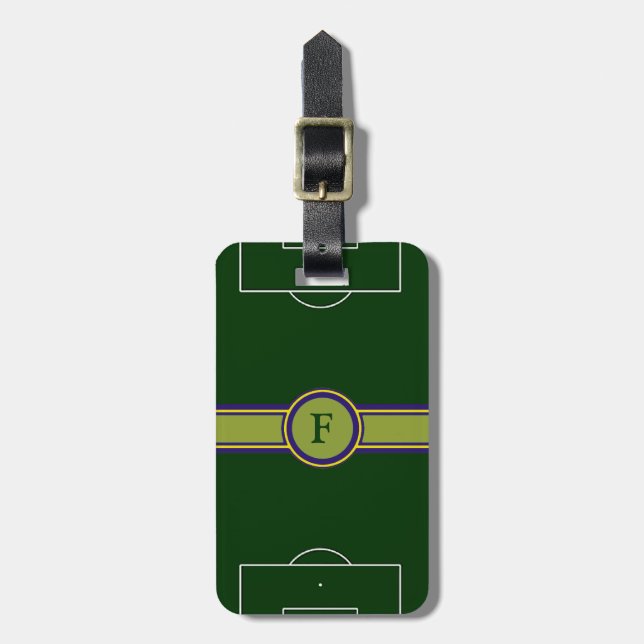 Étiquette À Bagage stade de football vert personnalisé (Devant Vertical)
