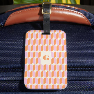 Étiquette À Bagage Star Crossed Sunset Tiles Monogrammed Luggage Tag