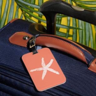 Étiquette À Bagage Starfish Saumon rose Orange cadeau de la fête des 