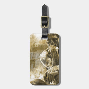Étiquette À Bagage Statue en bronze affligée Auguste Rodin le penseur