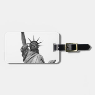 Étiquette À Bagage Statue noire et blanche de la Liberté