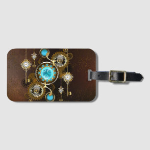Étiquette À Bagage Steampunk Arrière - plan rouillé avec des lentille