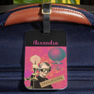 Étiquette À Bagage Steampunk Femme Trailblazer Pop Art Beach