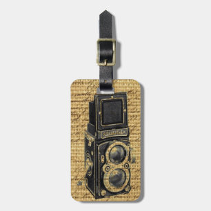 Étiquette À Bagage steampunk scripts vintages burlap caméra antique