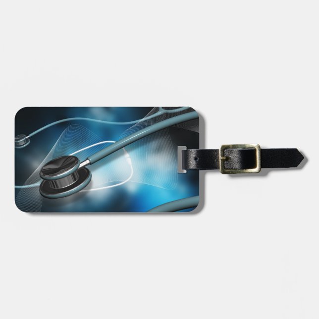 Étiquette À Bagage Stéthoscope Médicale d'infirmière (Devant horizontal)