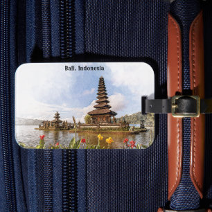 Étiquette À Bagage Style Bali Indonésie Asie Temple Architecture