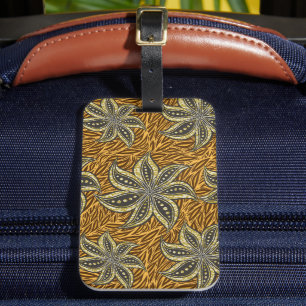 Étiquette À Bagage Style Batik Floral Abstrait africain