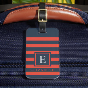 Étiquette À Bagage Style de bloc couleur rouge noir foncé personnalis