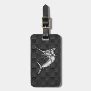 Étiquette À Bagage Style Marlin de chrome sur la fibre de carbone