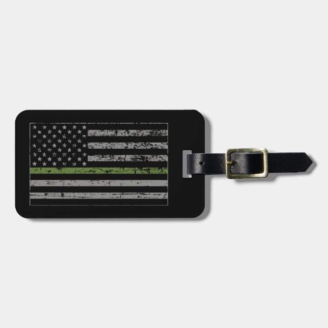 Étiquette À Bagage Style militaire de grunge de drapeau des USA de (Devant horizontal)