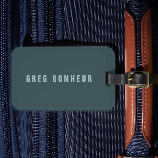 Étiquette À Bagage Style moderne Nom de recherche | gris bleu (Insitu Rectoal 4)