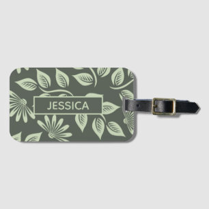 Étiquette À Bagage Style moderne Sage Floral modèle personnalisé