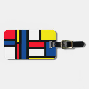 Étiquette À Bagage Style super et coloré moderne Mondrian Art Abstrai