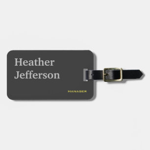 Étiquette À Bagage Style tendance gris moderne minimaliste plat