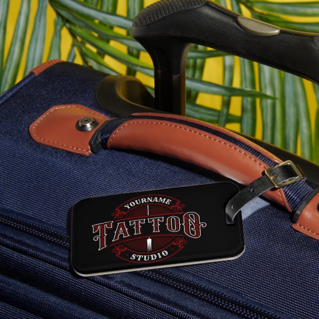 Étiquette À Bagage Style traditionnel AJOUTER LE NOM Tattoo Studio Sh (Insitu Rectoal 3)