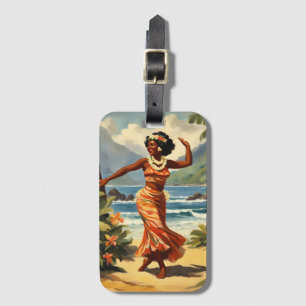 Étiquette À Bagage Style vintage Hawaiian Travel Hula Girl Danser