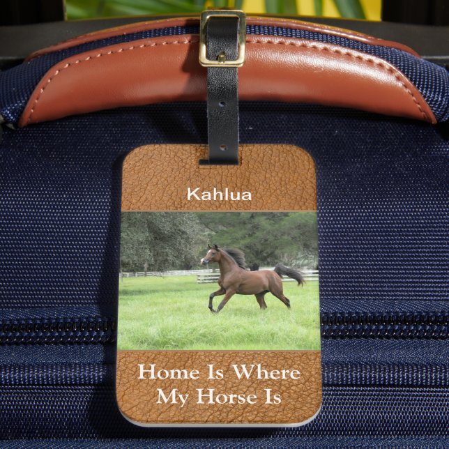 Étiquette À Bagage Stylish Horse Photo personnalisée (Insitu Rectoal 2)