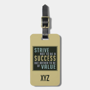 Étiquette À Bagage Succès et valeur Motivational luggage tag