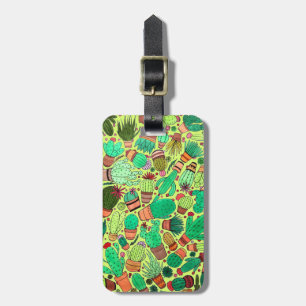 Étiquette À Bagage Succulent Cactus Pots Plante Vert Cactus Jardin