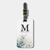 Succulents de couleur or rose Monogramme de verdur