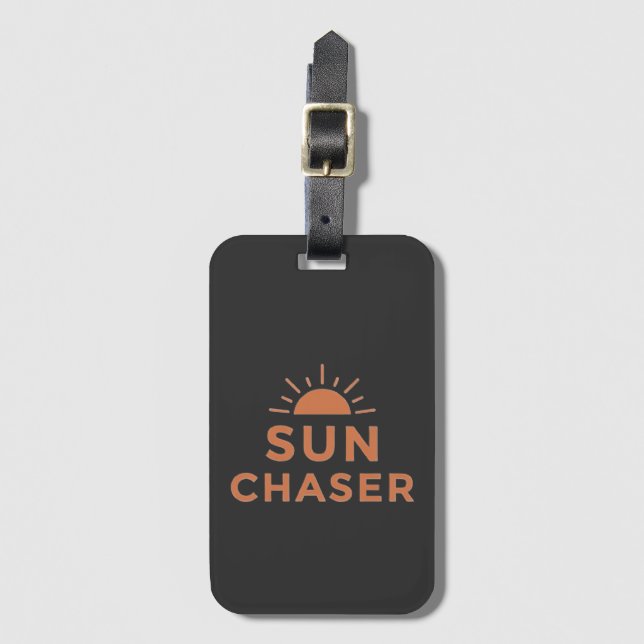 Étiquette À Bagage Sun Chaser Bold Sunset Typography Graphic (Devant Vertical)