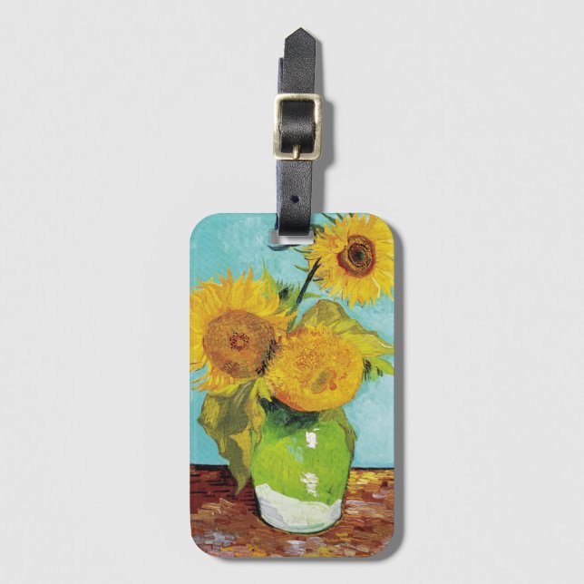 Étiquette À Bagage Sunflowers Vincent van Gogh (Devant Vertical)