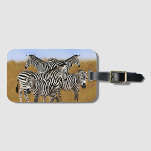 Étiquette À Bagage Sunny Serengeti Zebra   Safari Wildlife Adventure