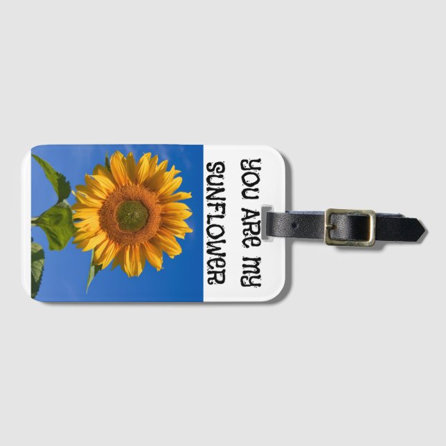 Étiquette À Bagage Sunny Sunflower - Jolie et élégante Eco-Frie (Devant Horizontal)