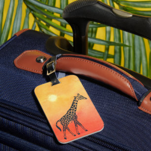 Étiquette À Bagage Sunrise Giraffe