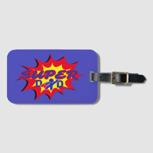 Étiquette À Bagage Super Hero Papa Fête des pères de livre comique