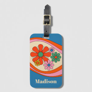 Étiquette À Bagage Super Retro Floral 60s les années 70 coloré Person
