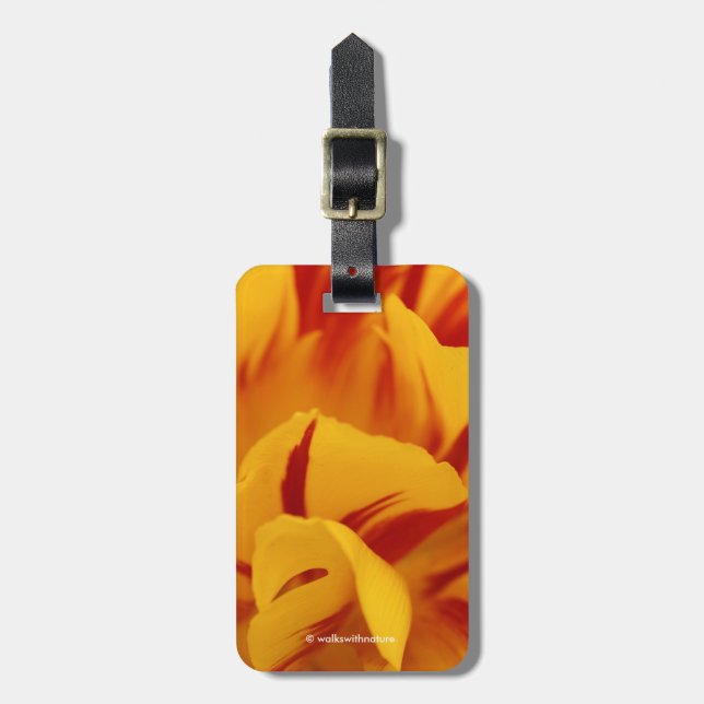 Étiquette À Bagage Superbe Tulipes Monsella rouge à deux tons (Devant Vertical)