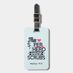 Étiquette À Bagage Superhero de soins infirmiers drôle dire la typogr