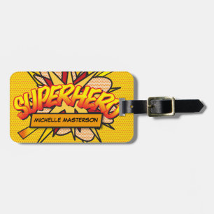 Étiquette À Bagage SUPERHERO Fun Retro Comics Pop Art