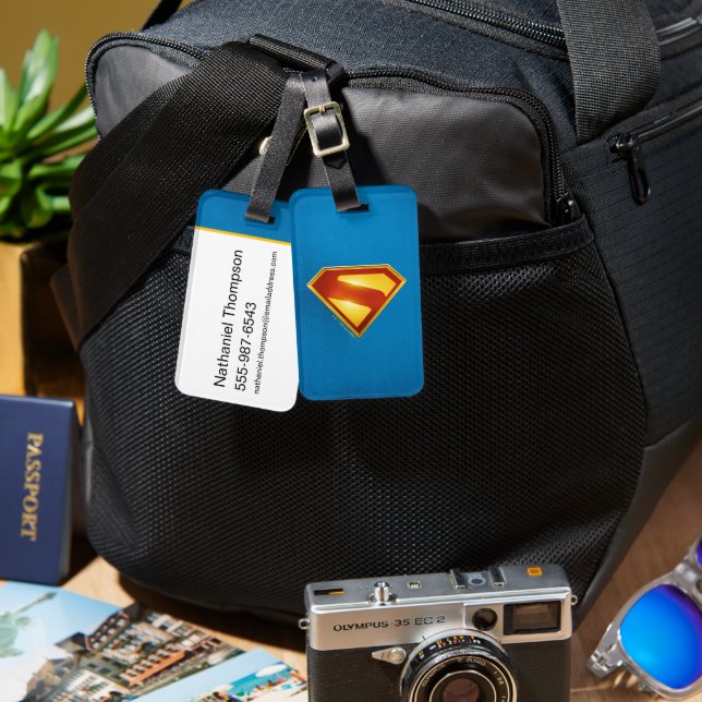 Étiquette À Bagage Superman Golden S Shield brillance (Recto & Verso)
