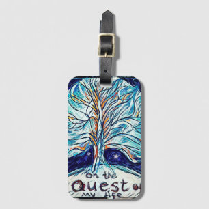 Étiquette À Bagage Sur la quête de ma vie avec arbre et étoiles