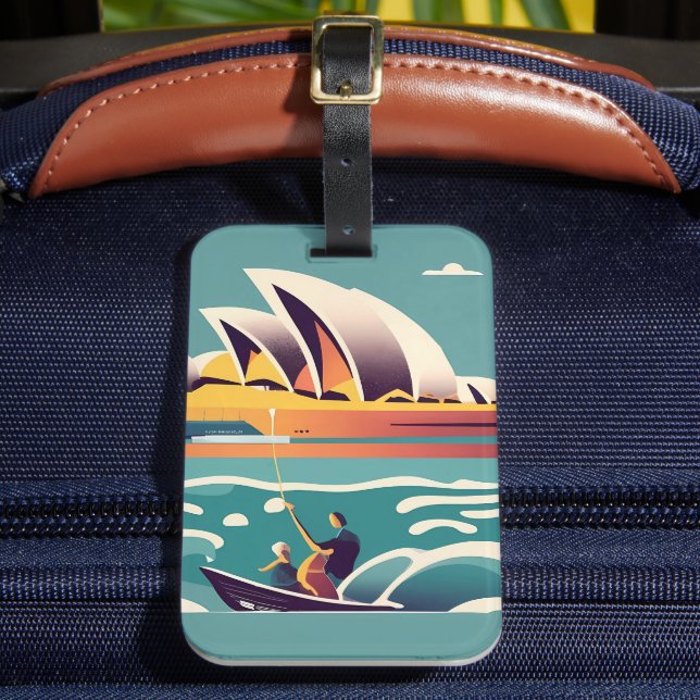 Étiquette À Bagage Sydney Opera House Australie peinture souvenir (Insitu Rectoal 2)