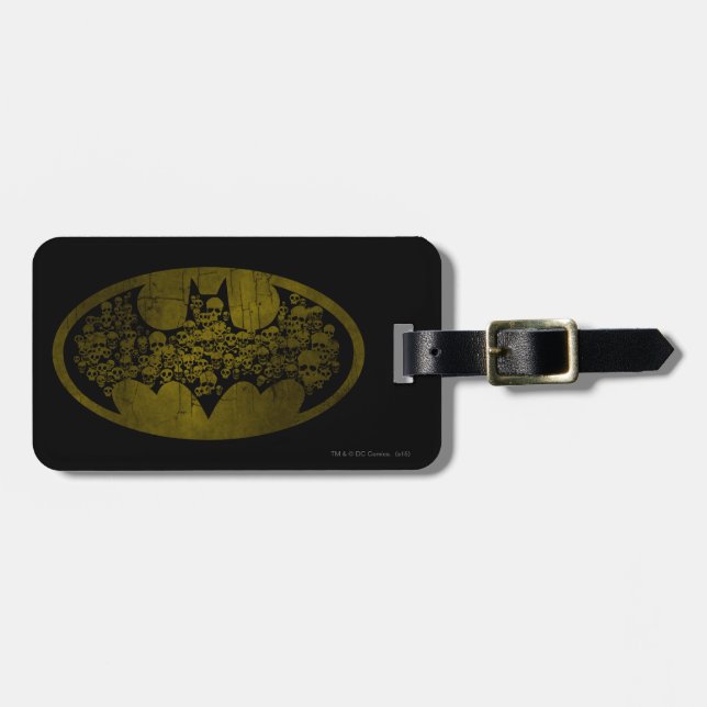 Étiquette À Bagage Symbole Batman | Crânes dans le logo de chaume (Devant horizontal)