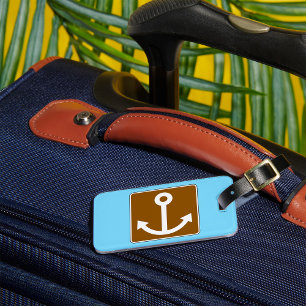 Étiquette À Bagage Symbole d'ancre nautique Panneau marron marina