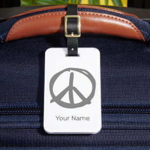 Étiquette À Bagage SYMBOLE DE LA PAIX SYMBOLE Vintage POUR Hippie Pac
