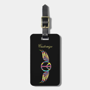 Étiquette À Bagage Symbole de paix hippie ailé Thunder_Cove