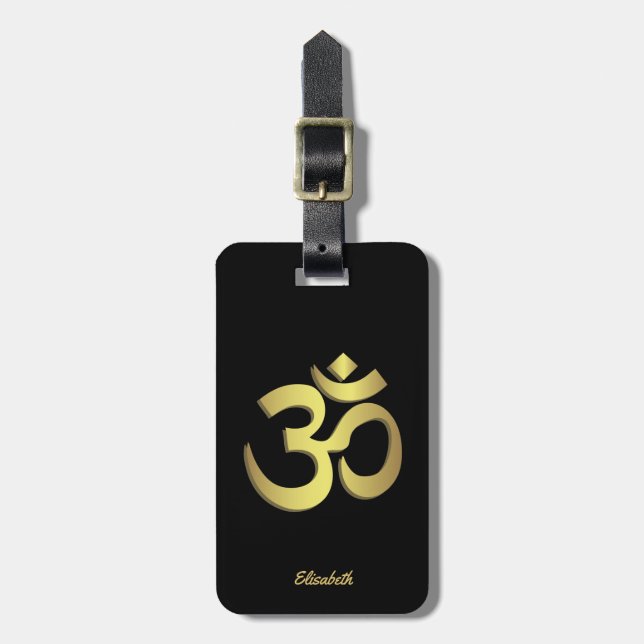 Étiquette À Bagage Symbole de yoga de l'OM (Aum) Namaste (Devant Vertical)