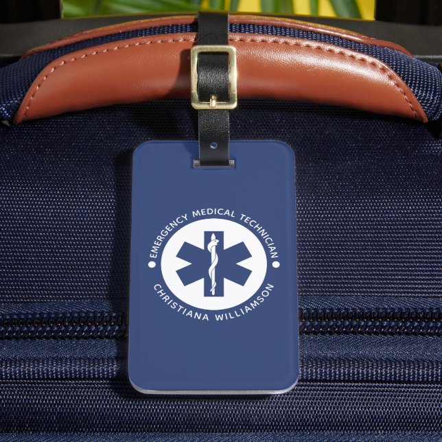 Étiquette À Bagage Symbole EMT personnalisé Technicien Médicale d'urg (Insitu Rectoal 2)