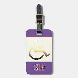 Étiquette À Bagage Symbole et monogrammed/étiquette de bagage désacti